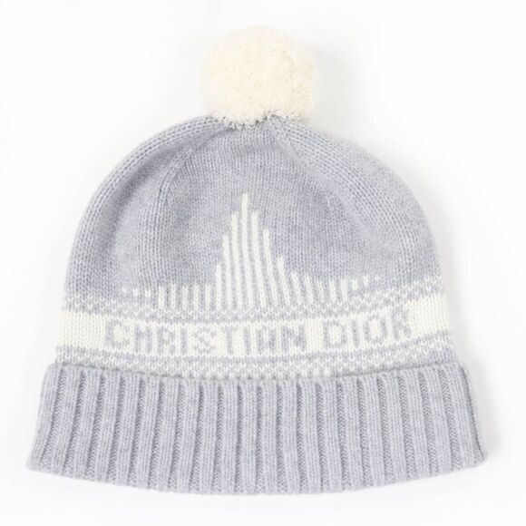 Dior Wool Cashmere Knit Hat with Logo - Picture 1 of 6